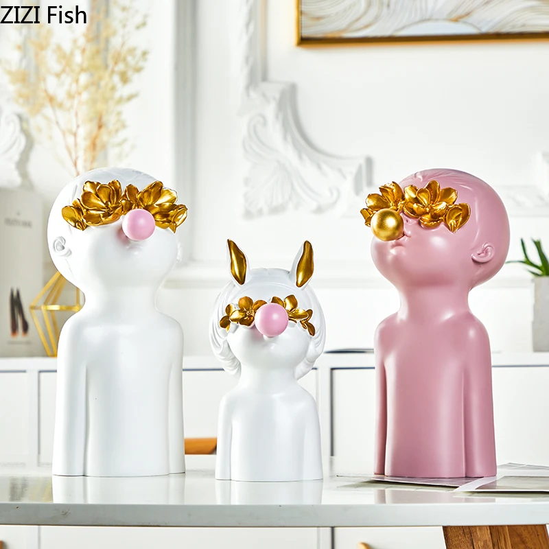 Скандинавский декор однотонная полудлинная портретная статуя настольное