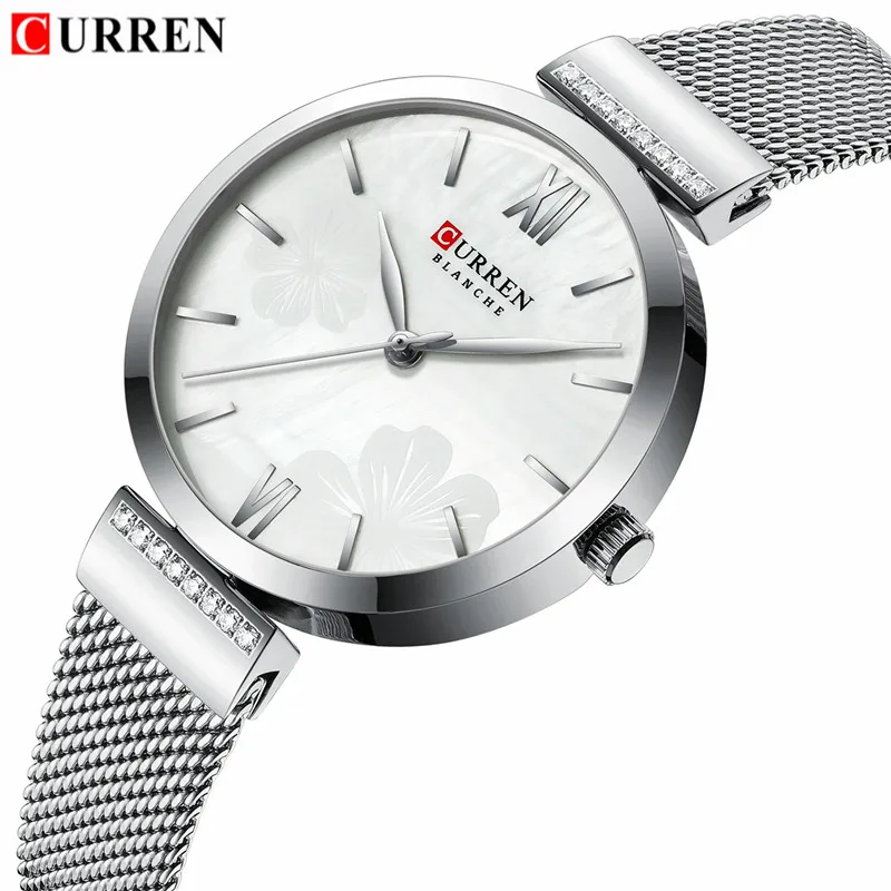 

CURREN New Silver Watch Women Watches Ladies Creative Steel Women's Bracelet Watches Female Waterproof Clock Relogio Feminino