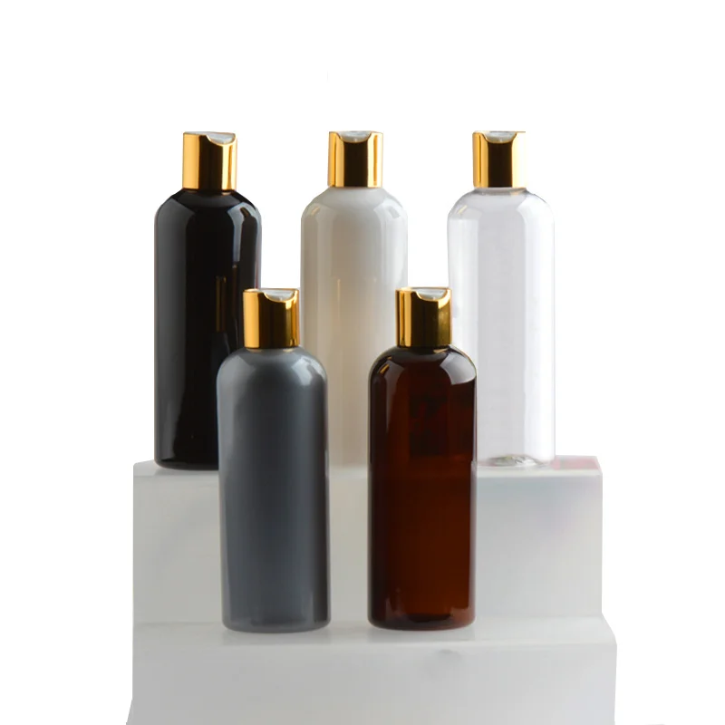 

Pet lotion plastic bottle, travel liquid soap bottle, empty Golden White / black, 24, 300ml