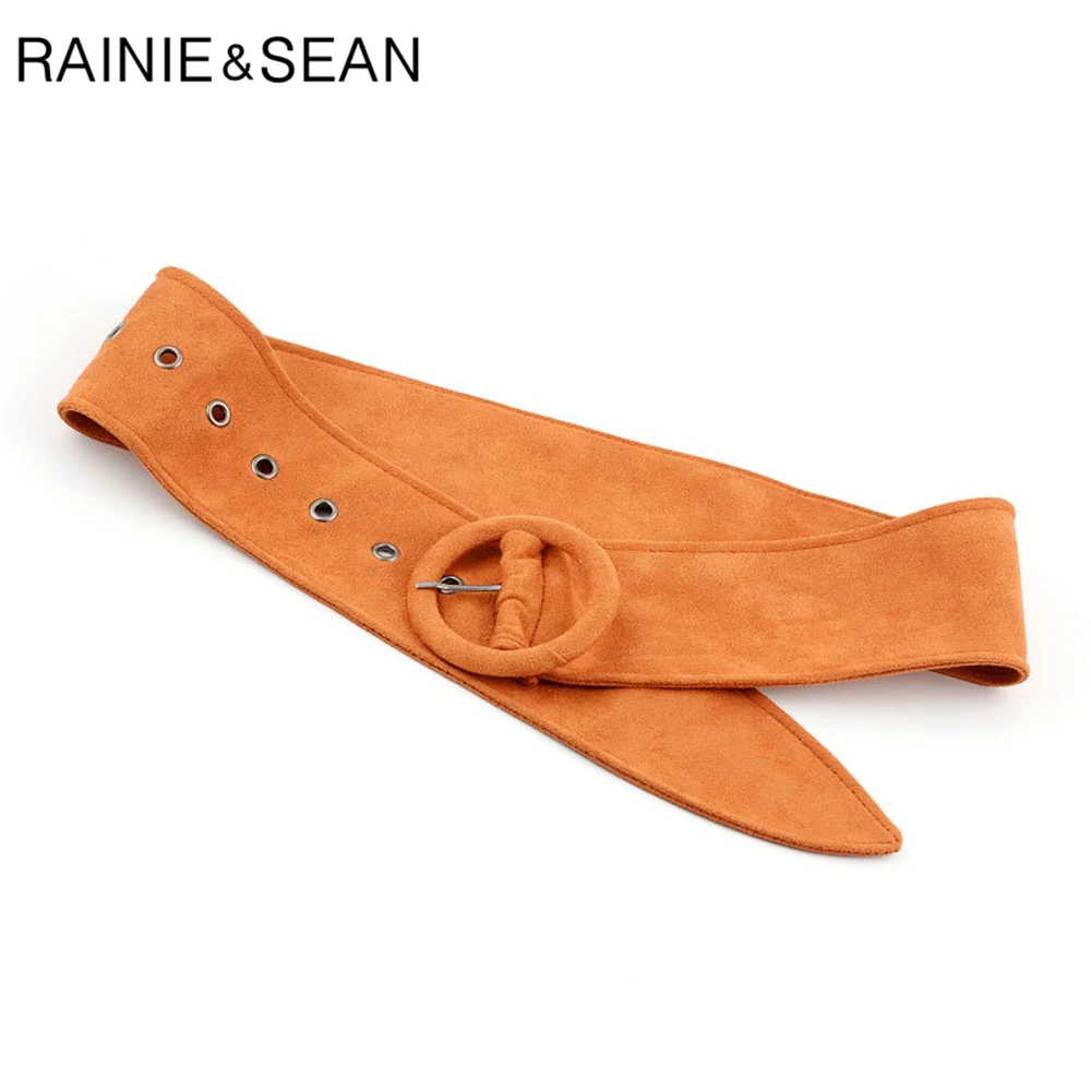 Ремень женский замшевый с круглой пряжкой 108 см|Женские ремни| |