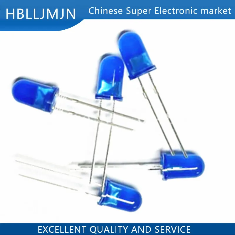 100 шт. 5 мм светодиодная лампа синего цвета светоизлучающие диоды | Электронные