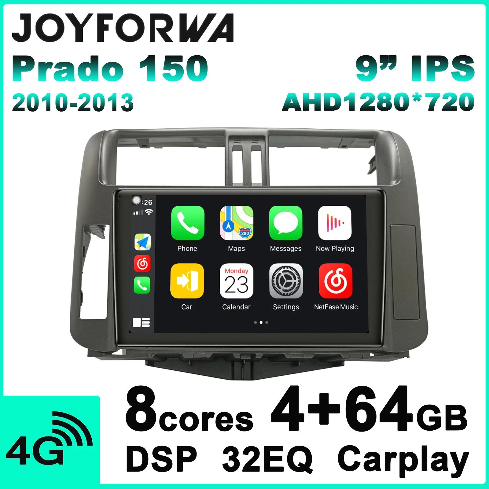 Carplay DSP 9 &quotAndroid 8 1 автомобильное мультимедийное радио для Toyota Land Cruiser Prado 150 2010 2013 GPS