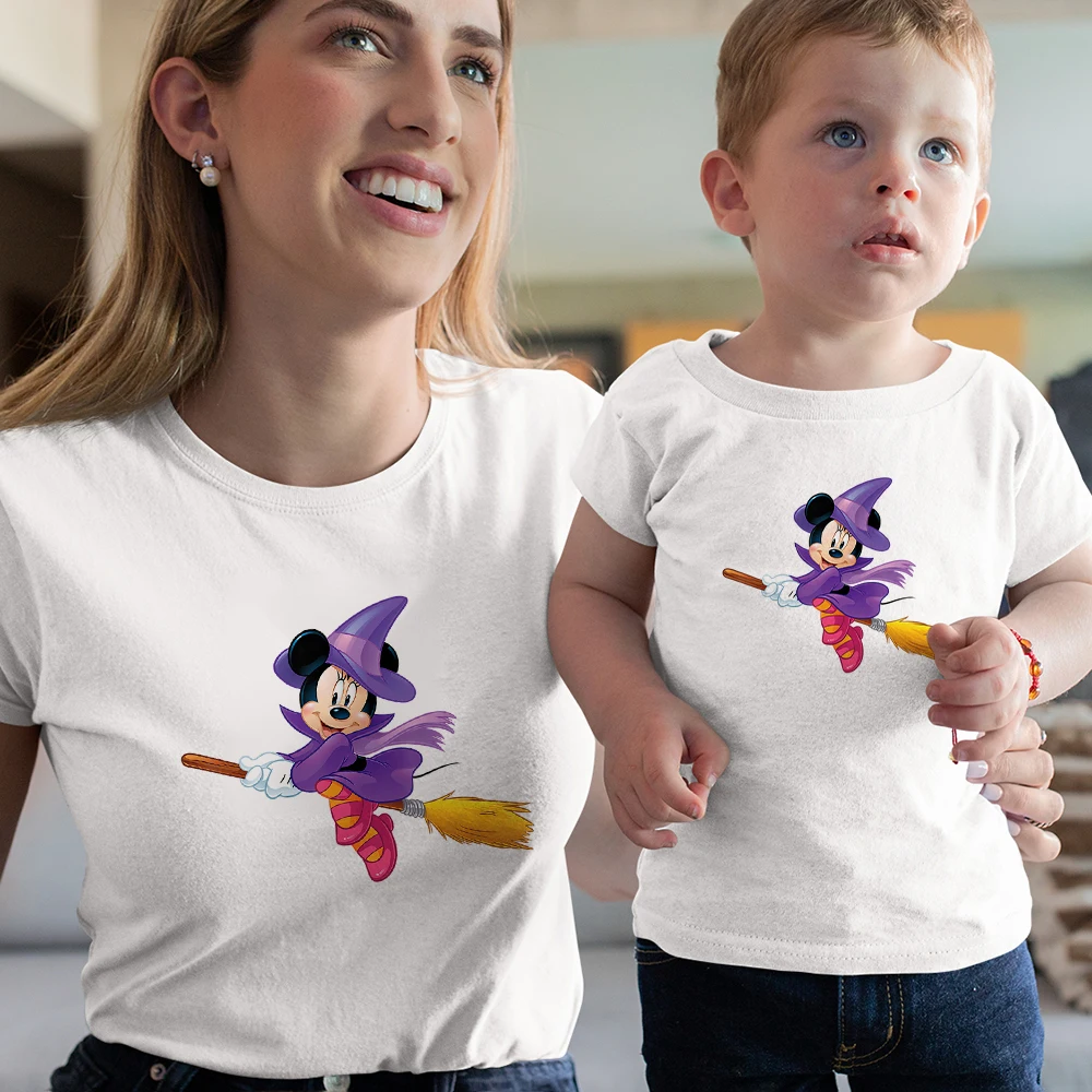 Camiseta creativa de Disney para madre e hija, ropa de aspecto familiar de perro Pluto y calabaza, bonita camiseta de Halloween-2