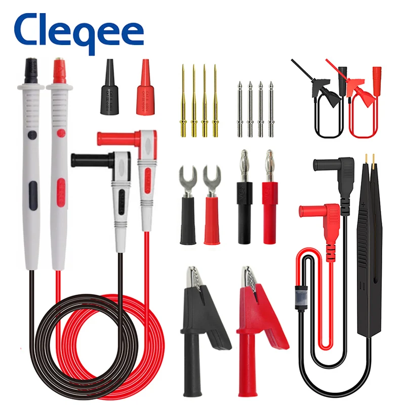 Cleqee P1503E датчики для мультиметра набор тестовых проводов с пинцетом до 4 мм вилки