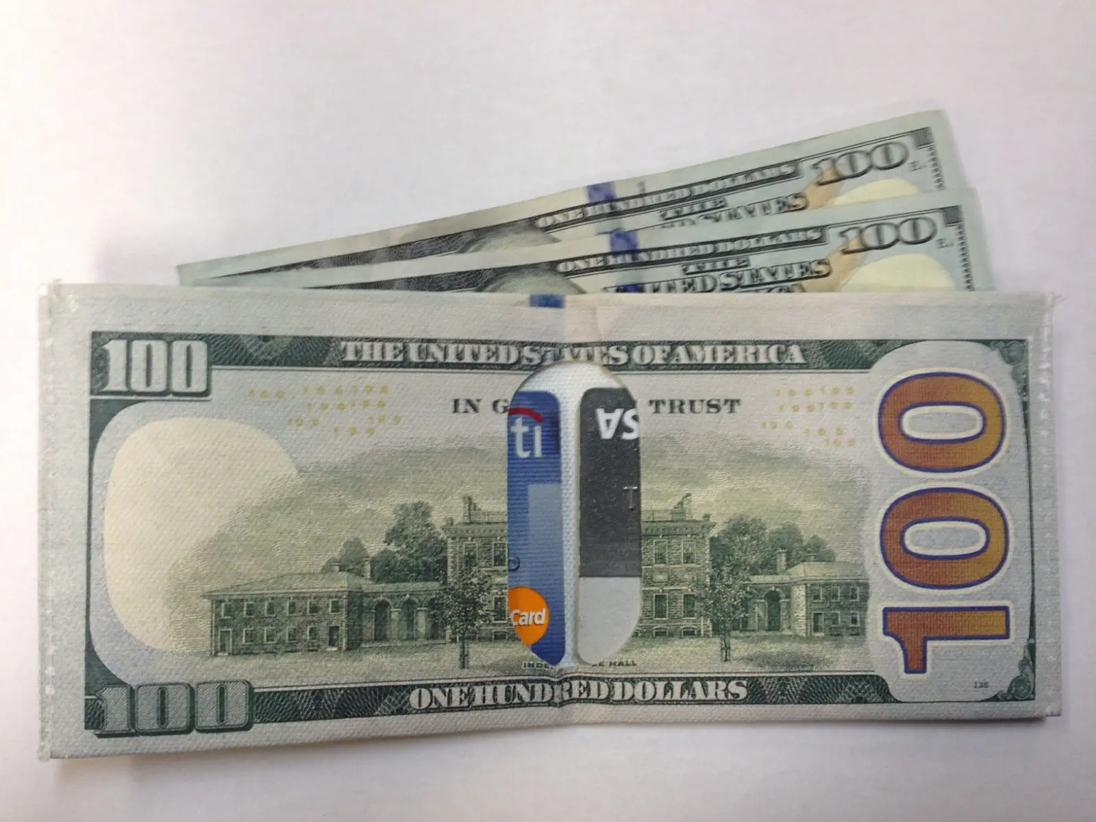 

Slim Wallet Unisex US $100 Dollar Bill Bifold Card Holder Wallet Purse