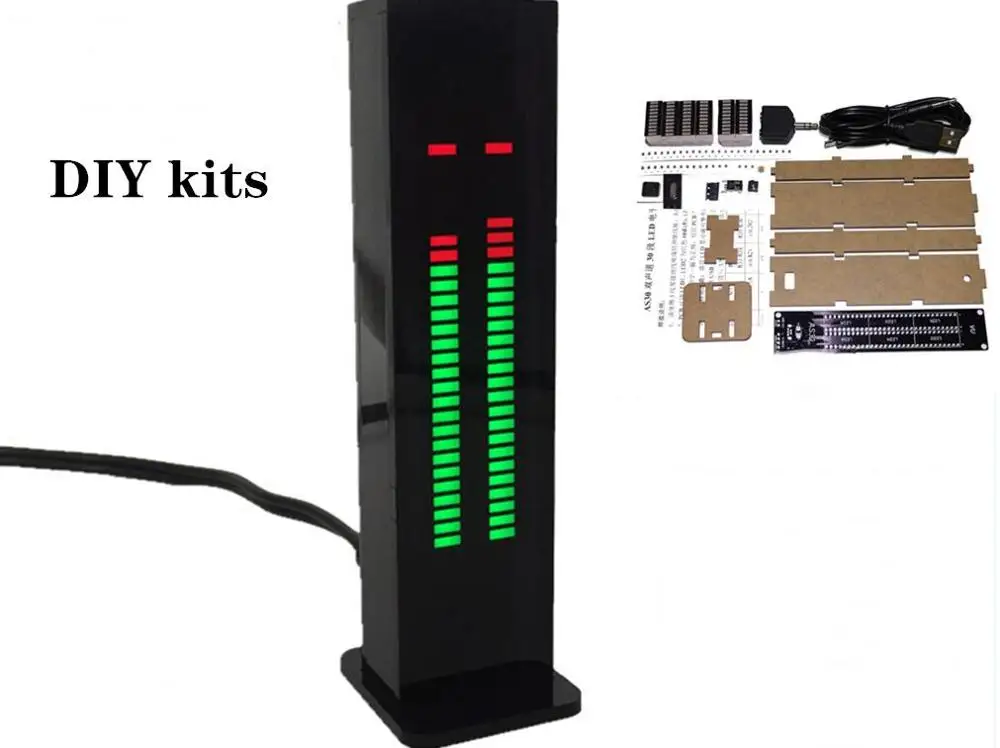 30 сегментный стерео анализатор спектра музыки AS30 наборы со светодиодным