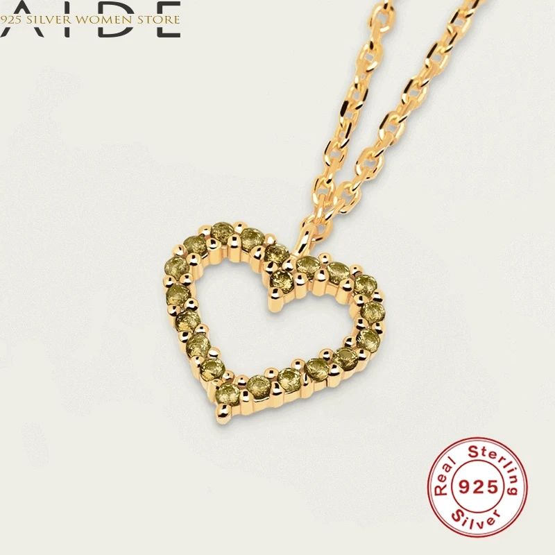 

AIDE Ins Sweet Heart Necklace For Women 2020 Silver 925 Jewelry Necklace Charms Chains For Jewelry Choker Bijoux Femme #8.4