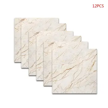 12pcs Marble Self Adhesive PVC Ceramic Tile Sticker Waterproof Wall Home Decor New