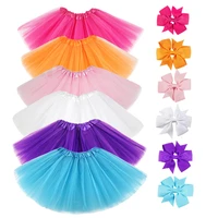 0 8y pink tutu skirt with hear clip for kids princess girls petticoats birthday party dance wear kawaii skirts
