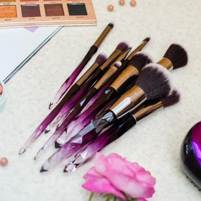 

MAANGE New 10 Pcs Diamond Professional Makeup Brush Set Powder Eyebrow Eye Shadow Lip Blush Shinning Beauty Makeup Brushes Kits