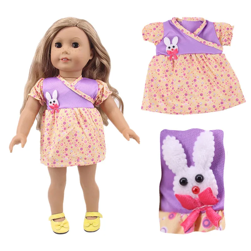 

Одежда для кукол, милое платье в виде кролика для кукол 18 дюймов, 43 см, аксессуары для кукол новорожденных, игрушки для девочек