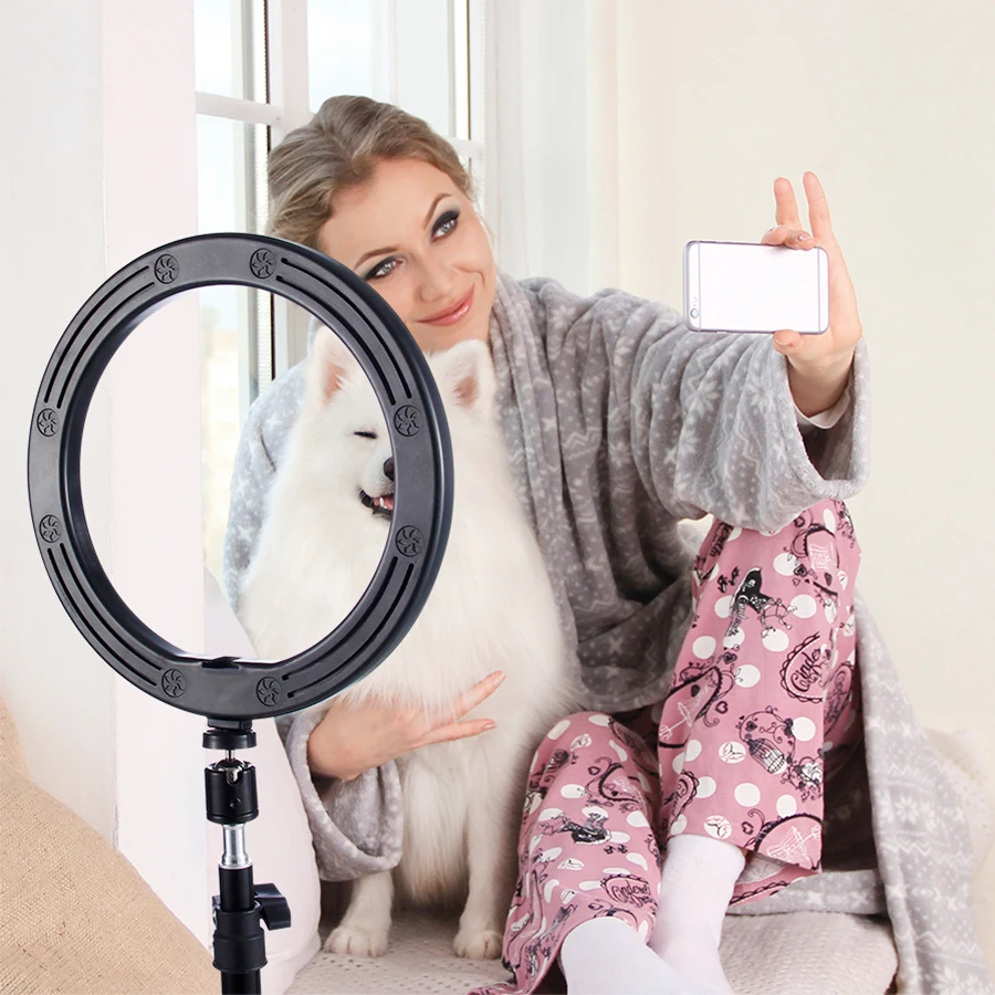 MAMEN фотографический Dimmable светодиодный Selfie кольцо свет лампы Youtube видео студия