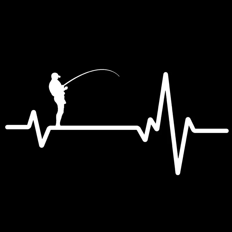 

1 шт. 16,5 см * 7,8 см Автомобильная наклейка Рыбалка глубоководный человек сердцебиение винил черный/серебристый для фокуса наклейка s