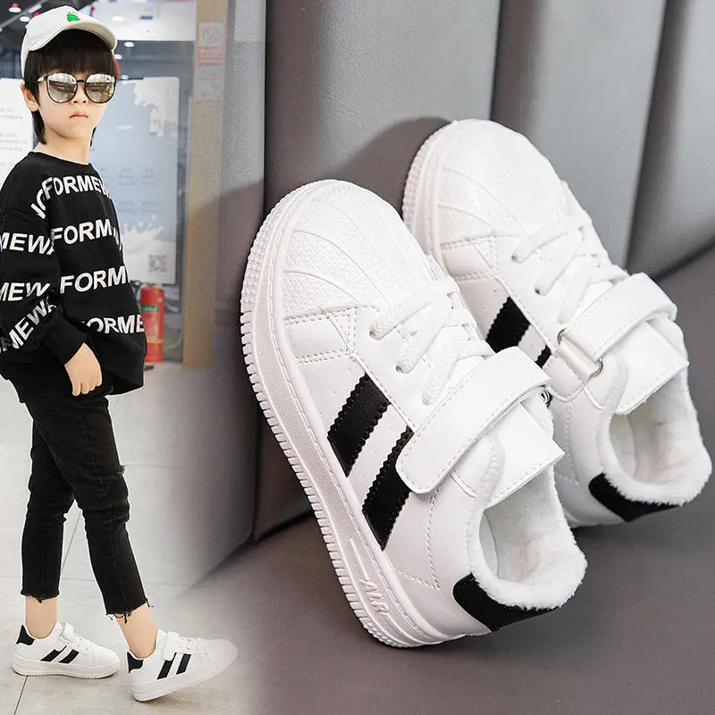 

Childrens 2020 Autumn and Spring New Boys Shoes White Shoes Girls Casual Shoes Plus Fleece Shoes Elementary School Sneakers Kids