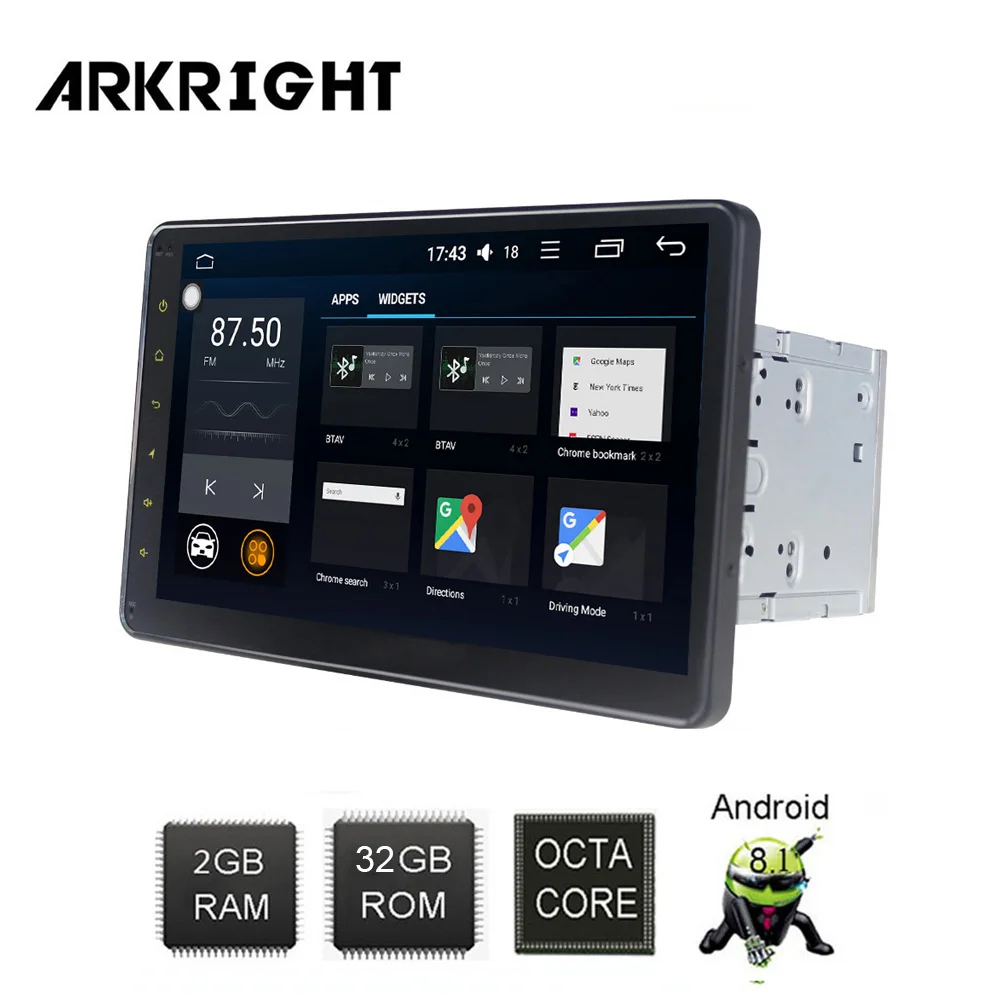 10,1 ''2 Din Android Автомагнитола Стерео gps Android 8,1 головное устройство мультимедийный плеер Восьмиядерный Авторадио HD экран DSP