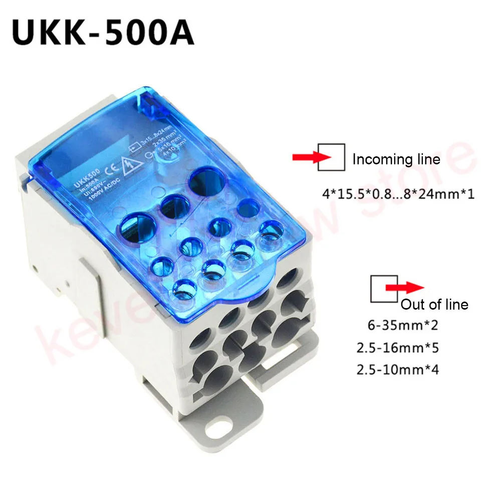 UKK80A 125A 160A 250A 400A 500A клеммный блок 1 во многих из din-рейку распределительная коробка Универсальный электрический провод разъем - Цвет: UKK500A