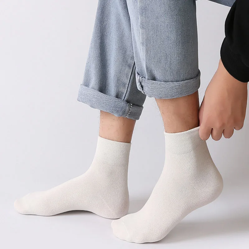 

LKWDer 5 Pairs Men's Socks Breathable Fashion Trend Autumn And Winter Long Tube Thick Warm Solid Color Sports Meias Socks Men's