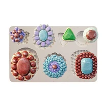 brooch jewelry jewel baking candy silicone mold turn sugar mould brooch chocolate molds