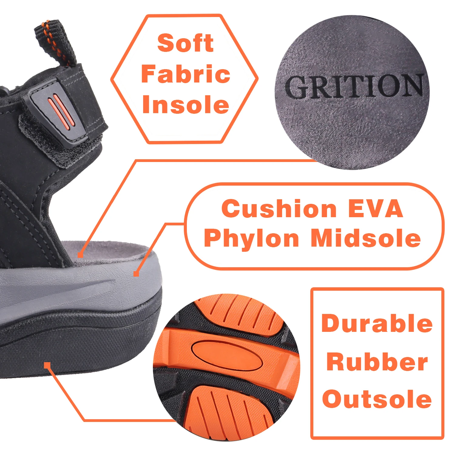 GRITION сандалии мужские из нубука Мужские гладиаторы Пляжная Летняя обувь Модные