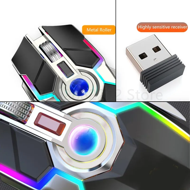 

3500DPI 2.4Ghz 7Key Wireless Gaming LED RGB USB Charge Mouse Silent Micro Switch Multiple Light Effects Support Charge