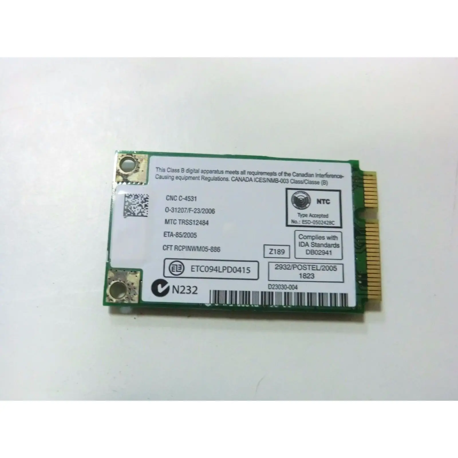 ASUS A7SV Mini PCI Wireless WiFi Card|Комплектующие для ремонта ноутбуков| |