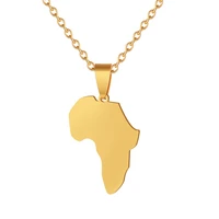 african africa map pendant hiphop nceklace gold color stainless steel chains for women men jewelry gift wholesale
