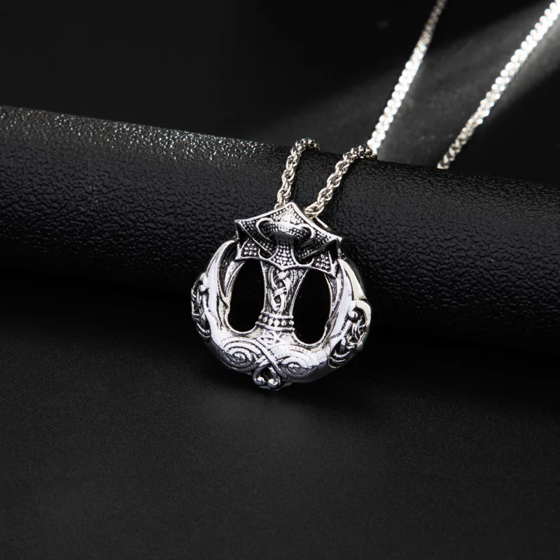 Кулон викингов с вороном ожерелье из нержавеющей стали двойная ворона Odin Raytheon