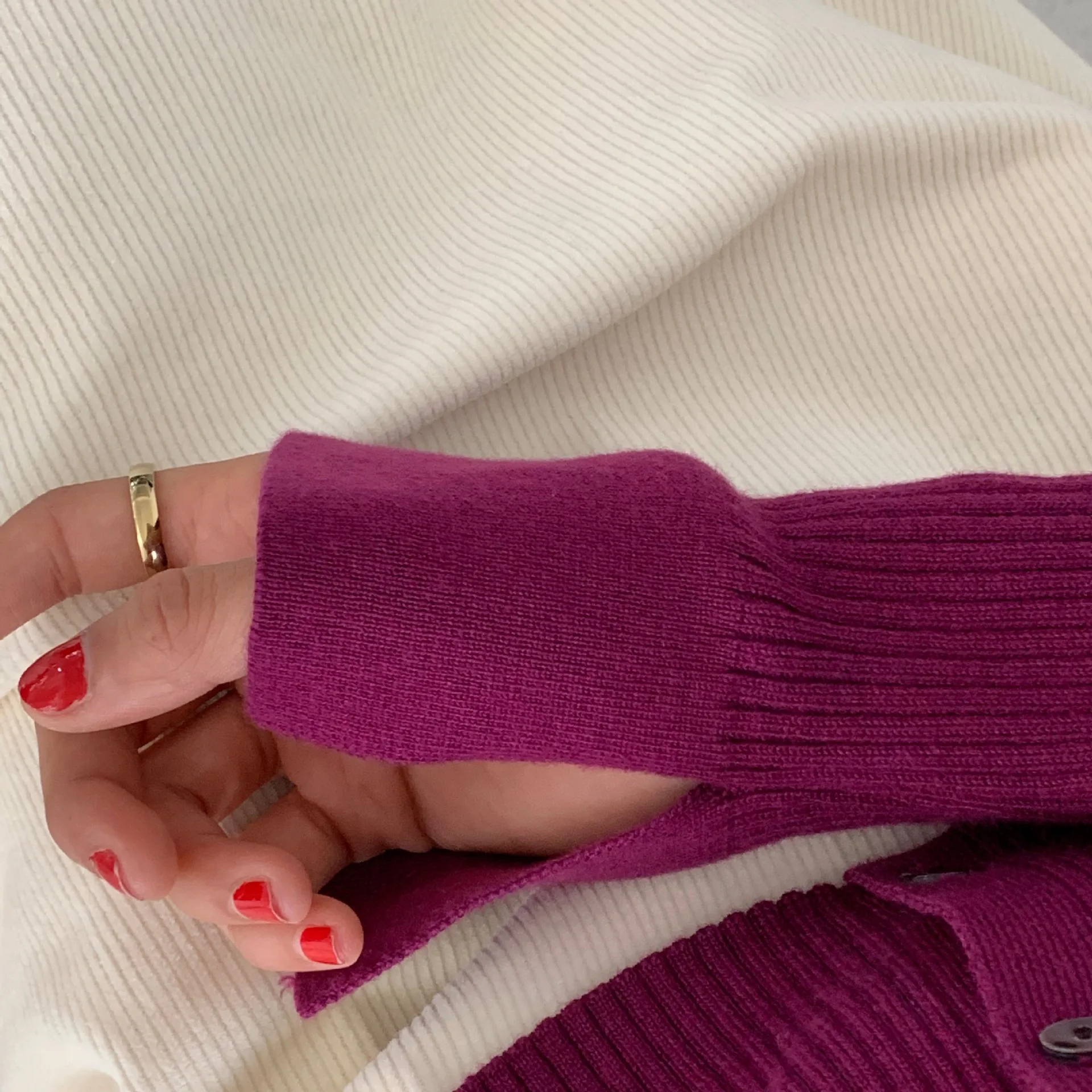 Корейский стиль поло воротник-однобортный вязаный кардиган для женщин 2020