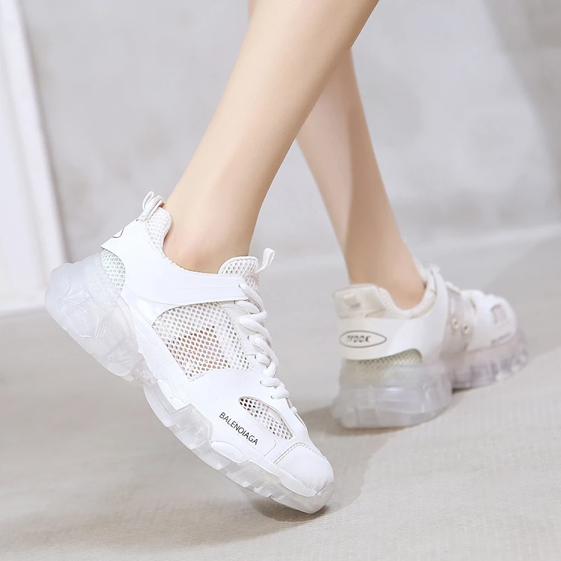 

Daddy shoes women's shoes mesh breathable non-slip wear-resistant lace-up jelly bottom casual sports running shoes sandals X846