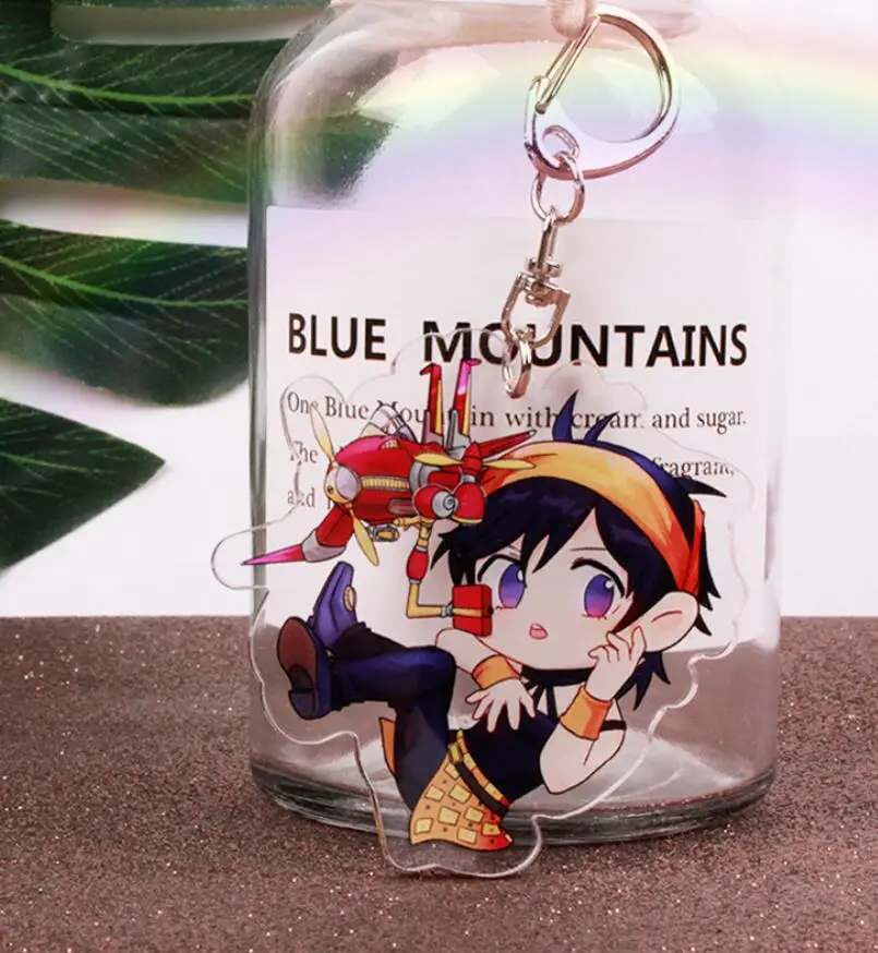as pictured Anime JoJos Bizarre Adventure Golden Wind Kujo Jotaro Acrylic Figure keychain Keyring Decoration Collection Model Toy Cosplay - Color: as pictured