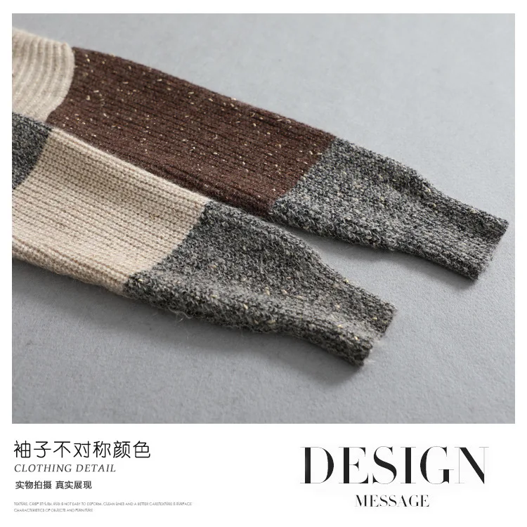 

SHUCHAN Casual O-Neck Sweater Women Womens Winter Sweaters 2020 Geometric PullOver Sweater Women Loose Tops