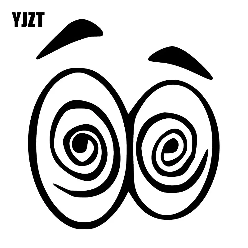 

YJZT 14.9X16.4CM Dizzy Expression Face Cartoon Car Sticker Scratch Decoration C25-1016