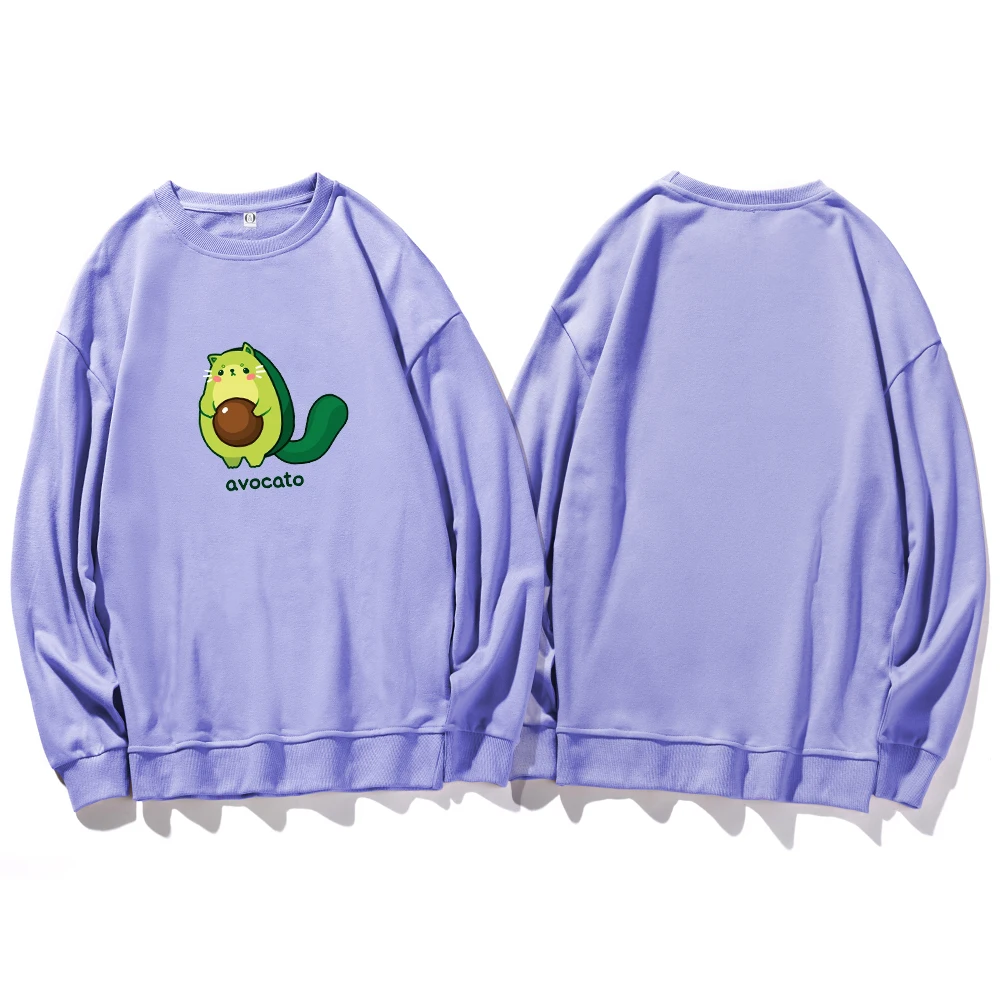 Oversized Hoodies Avocado Print Crewneck Sweatshirts Spring Harajuku Casual Vintage Korean Hoody Pullovers Women Men Sweetshirts