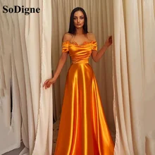 SoDigne – robe de soirée en Satin, Simple et élégante, épaules dénudées, à plusieurs niveaux, pour occasions spéciales, robes de plage formelles pour femmes  (1)