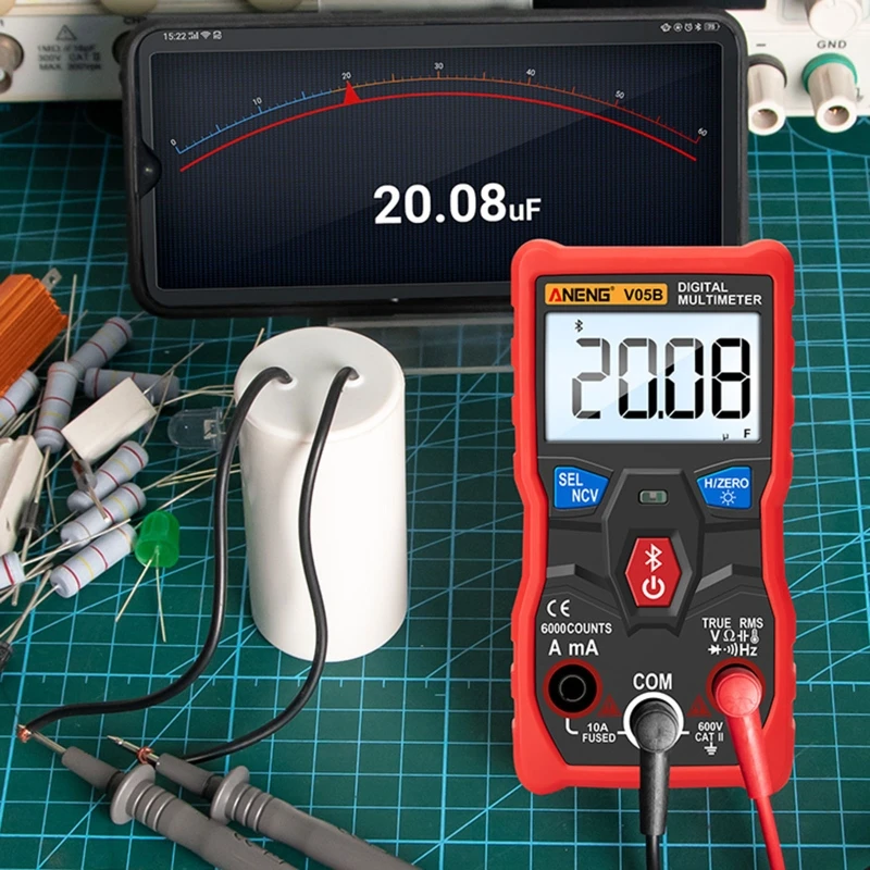 

V05B Digital 6000 Counts Auto Ranging Bluetooth Multimeter Professional AC/DC Current Voltage Tester True RMS Multimetro