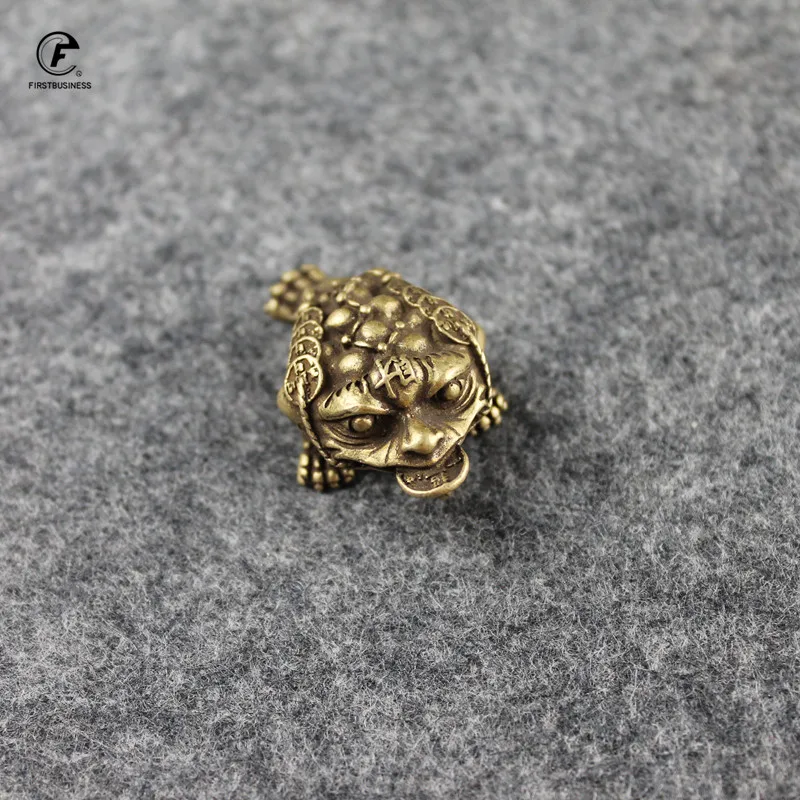 Медная жаба для денег на удачу маленькие украшения чайной церемонии античное