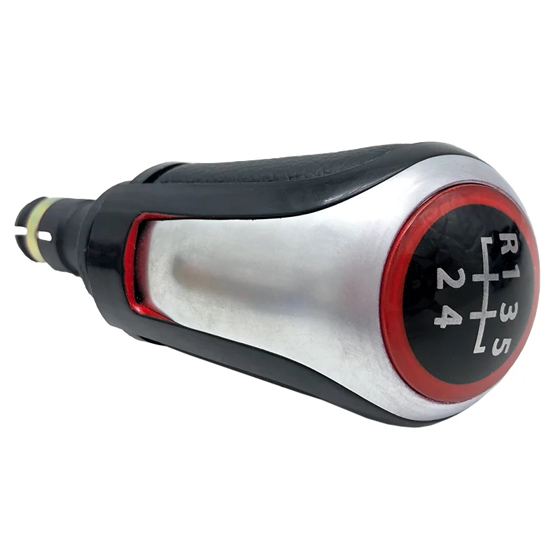 5 Speed Gear knob Ручка переключения рулевого механизма автомобиля Рычажная ручка шариковый ботинок рычаг коробки передач Чехол воротник для VW Volkswagen Golf 5/6 MK5/MK6 Scirocco(2009) Octavia - Color Name: 5 Speed Gear knob