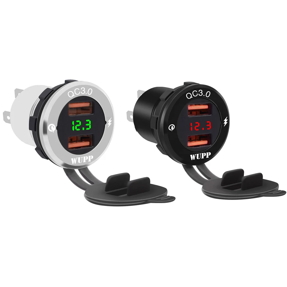 QC3.0 автомобильное зарядное устройство для прикуривателя с двумя USB портами