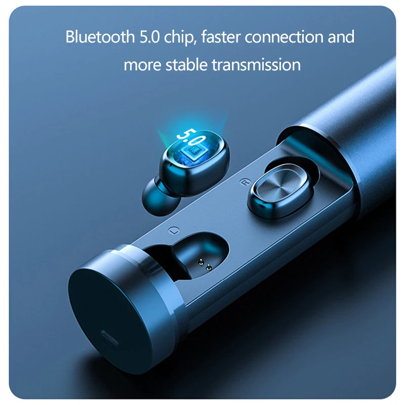 TWS 5 0 Bluetooth 8D стерео наушники истинные беспроводные LED дисплей водонепроницаемые