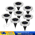 Светодиодный ночник на солнечной батарее для газона, 8 светодиодов, IP65, водонепроницаемый уличный фонарь для дорожек, пола, под землей, точечный светильник