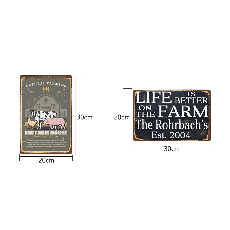 Задний фон с изображением фермы фотография ретро-пластина металлическая стена