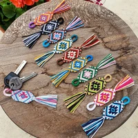 shinus evil eye keychain braided keyring lanyard bag pendant accessories drop handwoven tassel key strap keyfob boho jewelry
