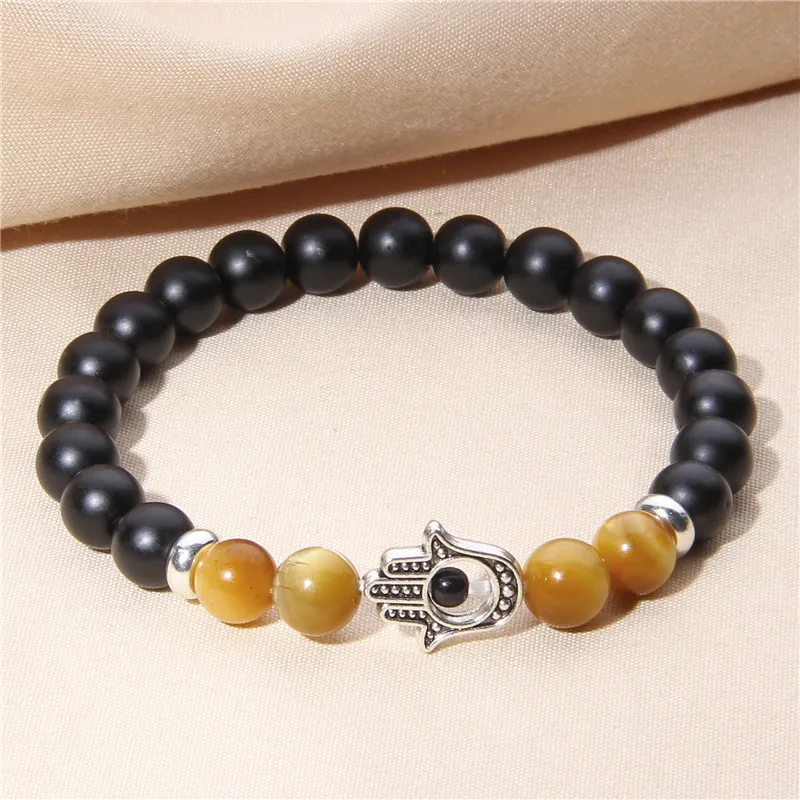 Браслет из натурального синего Тигрового Глаза мужской модный браслет Будда