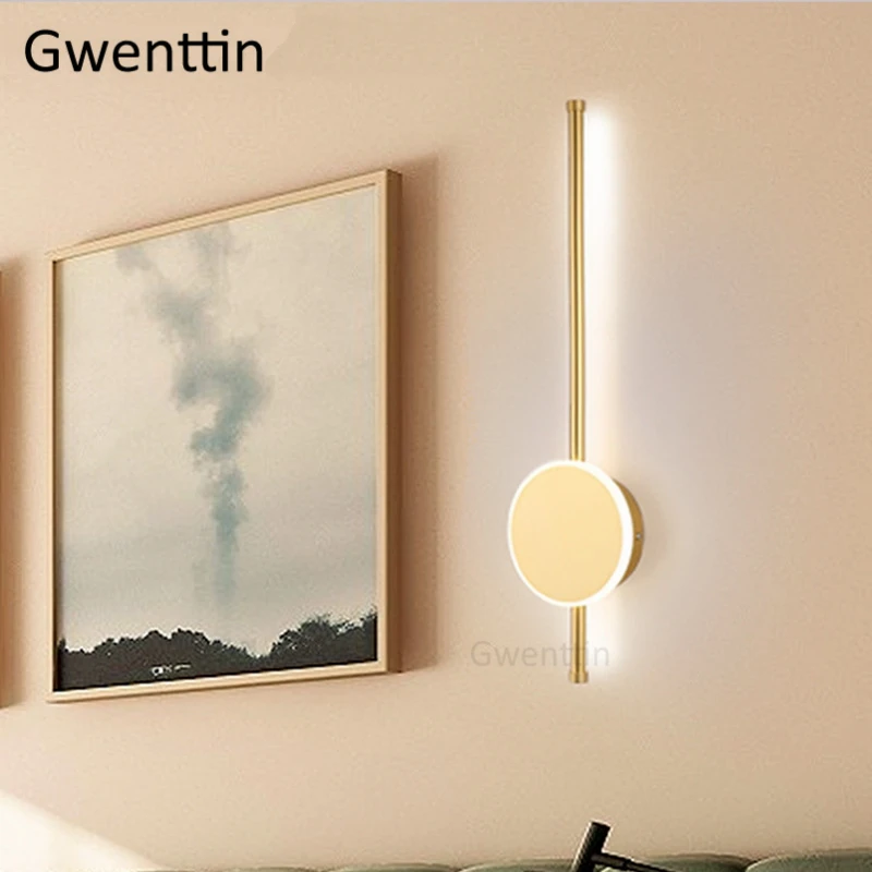 Современный Полосатый светильник светодиодный настенный для спальни