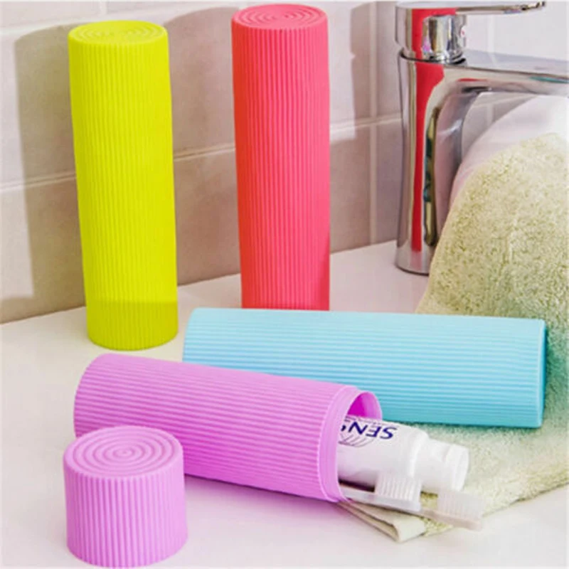 

New Portable utility toothbrush holder toothpaste tower plastic tooth case cover cup bath travel outdoor personal clean tool
