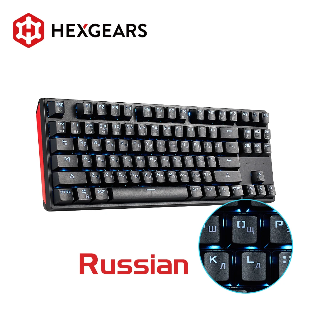 Механическая клавиатура HEXGEARS GK12 переключатель Kailh BOX 87 клавиш с защитой от