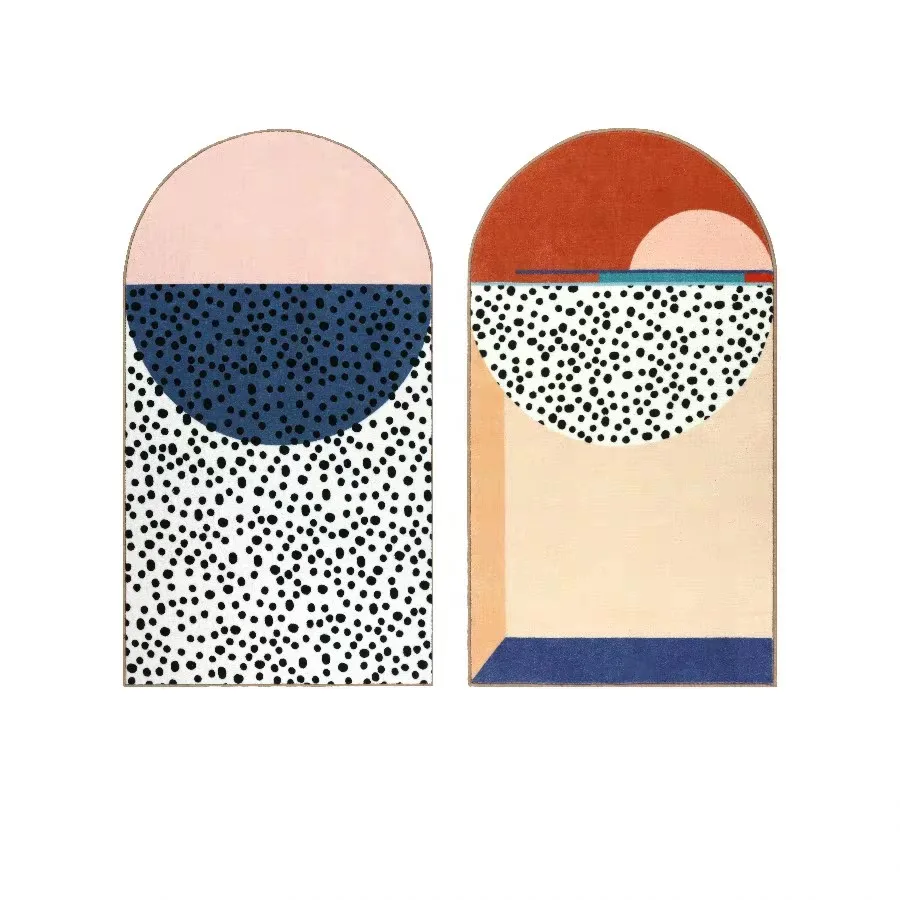 Популярный розовый коврик с геометрическим рисунком INS для гостиной в