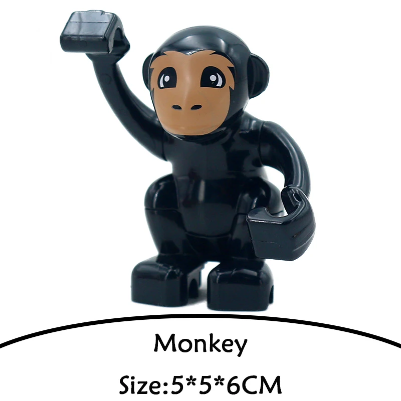 

Animals Farm Series Big Building Blocks Tiger Elephant Leopard Accessories Compatibel With Zoo Series Toys Children's Gift