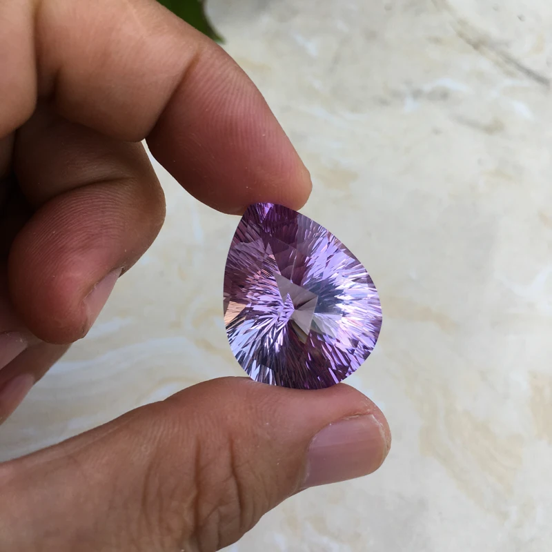 CSJ Природный аметист свободный драгоценный камень кварц Кристалл вогнутая