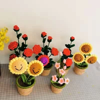 handmade simulation sunflower rose flowers plush plants home bedroom decoration christmas valentine gifts